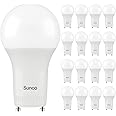 Sunco 16 Pack GU24 LED Light Bulbs 2 Prong A19, CRI91 5000K Daylight, 9W Equivalent 60W, CFL Replacement 800 Lumens, Bright Dimmable Twist & Lock GU24 Pin Base with Two Prongs Instant On U.