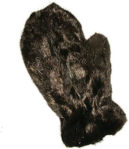 MinkgLove Mink Strips Massage Glove, Textured Yet Silky Smooth Feel, Ranch Black Color, Hand Tailored, Unisex, One Size - Right Hand Single Sided Fur