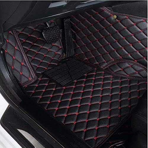 AUTURN Waterproof Custom Fit Luxury XPE Leather Car Floor Mats All Weather 3D Full Surrounded Front Rear Car Floor Liners for Subaru Impreza 2017-2019, Black with Red Stitching