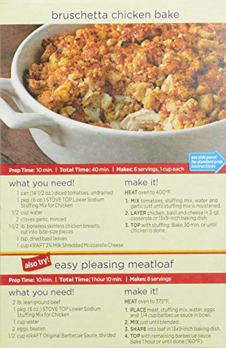Stove Top Stuffing Mix, Low-Sodium Chicken, 6 Ounce Box