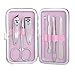 Nail Clipper Travel Set, Hello Kitty 7 in 1 Stainless Steel Professional Nail Cutter Manicure Pedicure & Grooming Kits with Leather Case