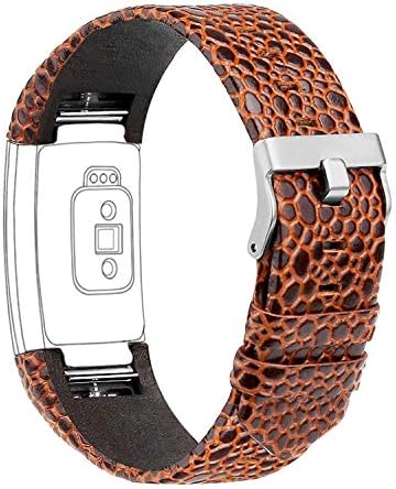 Goosehill Replacement Leather Strap Band Compatible for Fitbit Charge 2, Adjustable Replacement Sport Straps Fitness…