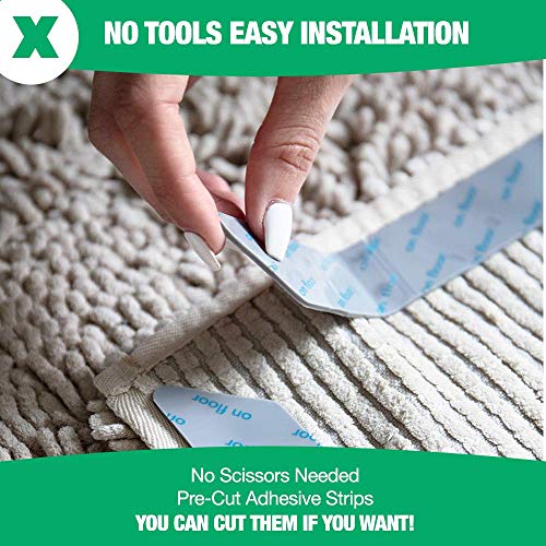 Ledgebay Rug Grippers for Area Rugs Pack of 9 Reusable, No Skid