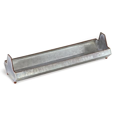 24 Chicken Feeder Trough Galvanized Zinc Amazon Co Uk Garden