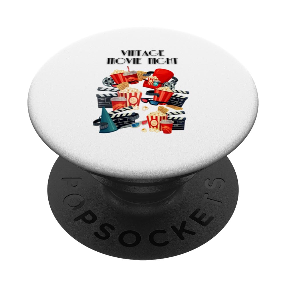Popcorn Vintage Movie Night PopSockets Swappable PopGrip