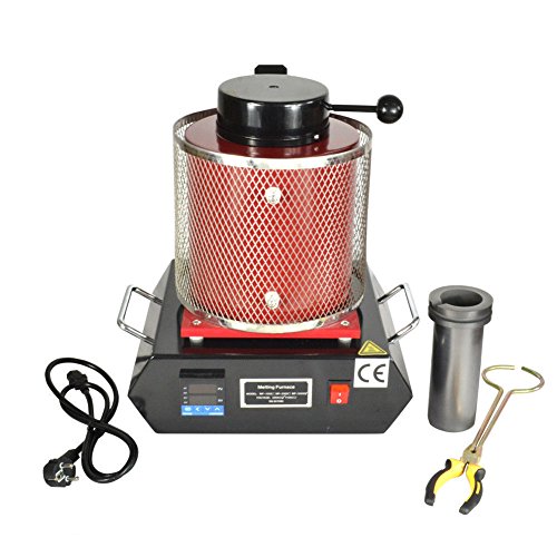 Automatic Electric Melting Furnace,2KG / 3KG Digital Melting Furnace Metal Kiln Refining Alloy Aluminum Gold Silver 110V (3KG Red)