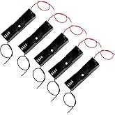 Stemedu 5pcs Single 18650 Battery Storage Case 1 Slot 3.7V Black Plastic Battery Container for 18650 Battery Holder Box with