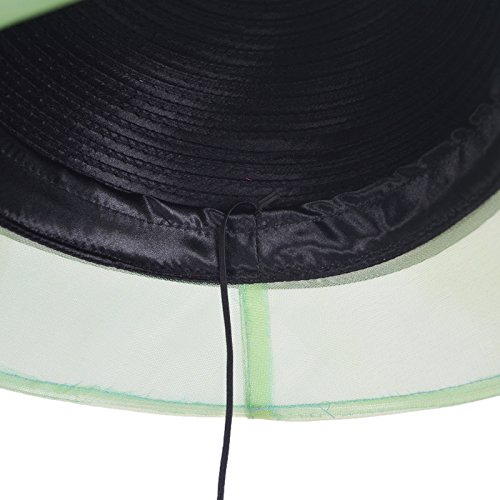 Original One Women's Cloche Bowler Hats KDC1721 For Kentucky Derby Day, Church, Wedding, Tea Party, Ascots (Green/Black) - Thumbnail 3