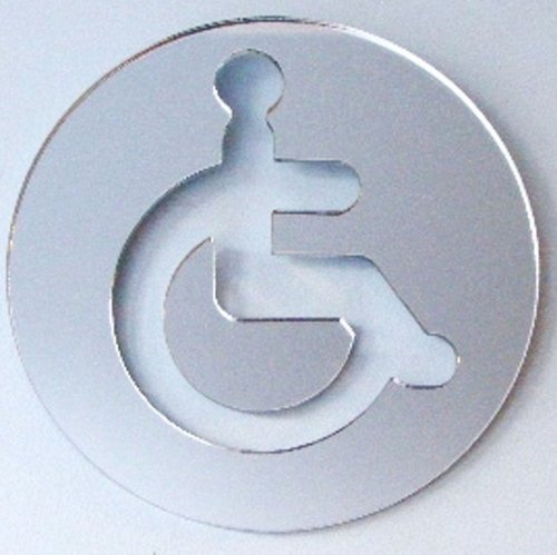 Super Cool Creations Round Disabled Toilet Sign Mirror - 45cm Diameter