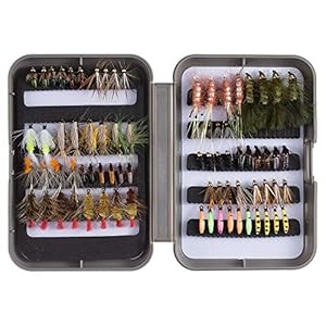 BASSDASH Fly Fishing Flies Kit Fly Assortment Trout Bass Fishing with Fly Box, 36/64/72/76/80/96pcs with Dry/Wet Flies…