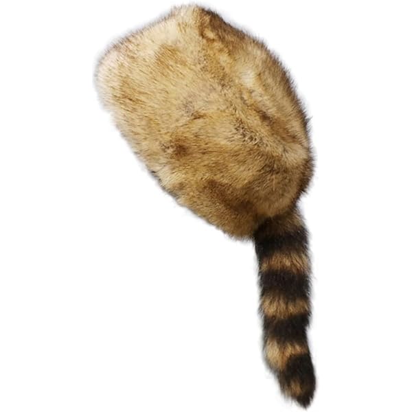 Chapeau Raton Laveur Enfant - Chapeau Fourrure Chaud Avec Queue Réglable Pour Froid Hiver