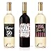 Hadley Designs - 50th Birthday Wine Bottle Labels or Stickers Present, Cheers to 50 Years, Funny Fifty Pink Black Gold Party Decorations Supplies For Friend, Wife, Girl, Mom - 6 Set