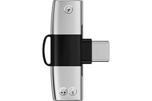 2 in 1 USB C Splitter Male to 2 Female Headphone Charging Adapter Converter for Phone Male to Double Female