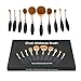 COLOR CLEANER Oval Soft Makeup Brushes Set, 10pcs Professional Cosmetics Tool Foundation Concealer Contour Blush Tool Powder Blusher Makeup Kit with Box Package - Black