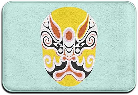Yan Da YY Yellow Beijing Opera Character Facial Makeup Funny Welcome Mat Doormats Outdoor Humorous