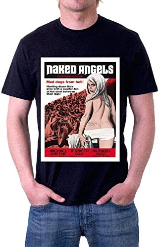 Naked Angels Biker Hell's Angels Cult Harley Davidson Movie Poster T-Shirt by Jerry Jackson MADE IN THE USA (XX-Large)
