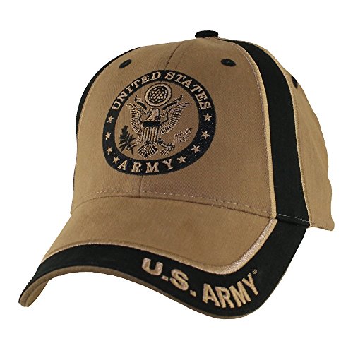 U.S. Army Emblem Two Tone Baseball Hat, Coyote Brown