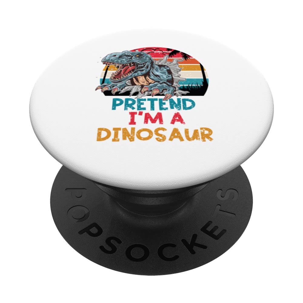 T Rex Retro Style Vintage Pretend I'm A Dinosaur PopSockets Swappable PopGrip