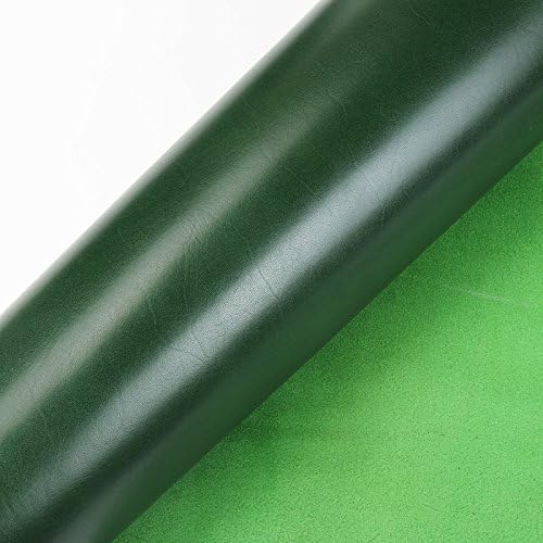 WUTA Veg Tan Cowhide Finished Full Grain Leather Drum Dyed in 6 Colors (15 x 30 cm, Green,5-5.5 oz)