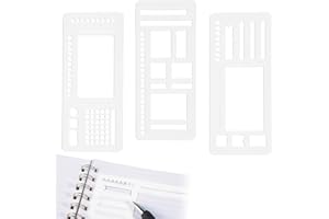 3pcs Planner Stencils Templates, Multifunctional Handmade Flexible Record Template Stencils Drafting Tools for DIY Scrapbooki