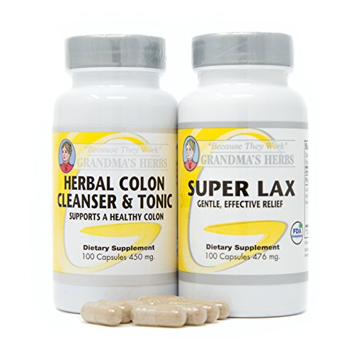 Grandma's Herbs Herbal Colon Cleanser & Tonic + Super Lax Bundle
