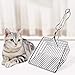 Cat Litter Scoop, Durable Metal Pet Kitty Kitten Sifter Heavy Duty with Long Handle Pet Kitty Dog Pooper Scooper, Easily Clean Litter Box