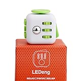LEDeng Fidget Toys Cube for Fidgeters! Relieve Stress, Anxiety, and Boredom all at your finger tips (White Green)