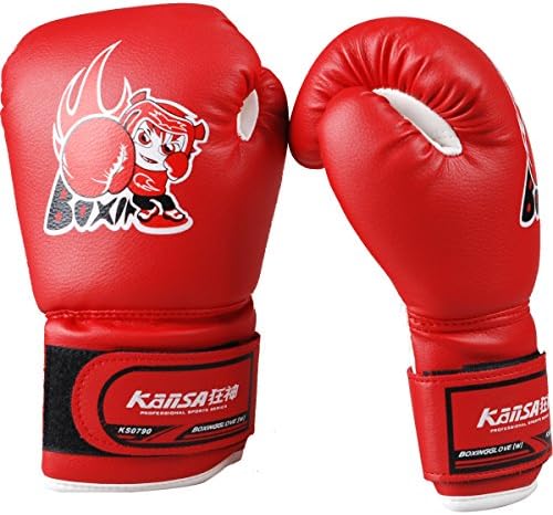 KANSA Kids use 1 Pair Boxing Gloves Training Gloves KS0786Red