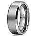 King Will BASIC Unisex 8mm Tungsten Carbide Matte Polished Finish Wedding Engagement Band Ring 15