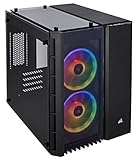 CORSAIR CRYSTAL 280X RGB Micro-ATX Case, 2 RGB Fans, Lighting Node PRO included, Tempered Glass - Black (CC-9011135-WW)