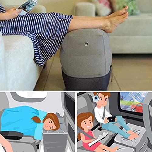 IAMCOOL 2019 ⭐⭐Inflatable Travel Foot Rest Pillow/Travel Foot Rest Pillow, Inflatable Trave Foot Rest Pillow Kids Airplane Bed Adjustable Height Leg Pillow (Gray, Free Size)