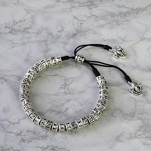 Tibetan Mantra Bracelets Antique with 38 Pieces OM Six Words Mantra