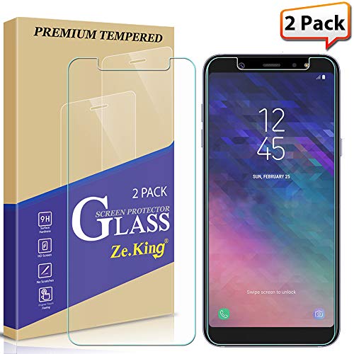 [2-pack] samsung galaxy a6 plus tempered glass screen p…