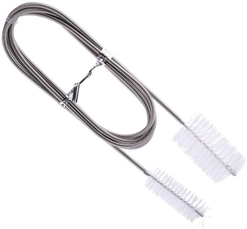 Norbi Aquarium Filter Brush Aquarium Cleaner Double Head Flexible Stainless Steel Spring Fish Tank Brush