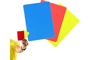 Soccer Referee Cards – PVC 8x11cm | 3-Piece High-Visibility Professional Judge Tool, Red Yellow Blue Cards for Soccer Referee