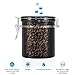 Coffee Container Airtight for Ground or Whole Beans Stainless Steel Vacuum Sealed Black Kitchen Storage Canister (16oz)