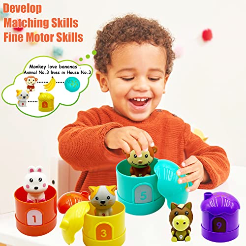 BUFFLIFE Farm Animals Learning Toys for Toddlers 1,2,3 Year Old 20 Pcs Farm Animal Finger