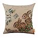 LINKWELL 18x18 inches Merry Christmas Cute Bunny Rabbit Burlap Throw Cushion Cover Pillowcase CC1199