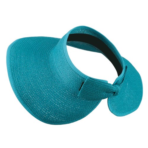 UPF 50+ Bow Closure Roll Up Visor - Turquoise OSFM