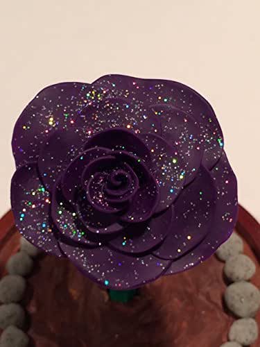 Amazon.com: Beauty and the Beast Rose, Purple Glittering Rose in a