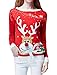 v28 Ugly Christmas Sweater for Women Reindeer Funny Merry Xmas Knit Sweaters