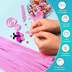 Iooleem 200pcs Pink Pipe Cleaners, Chenille