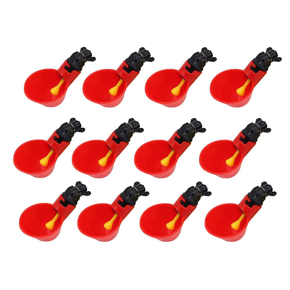 ANCLLO 12 Pack Chicken Water Cups Automatic Poultry Waterers Quail Pigeon Chicken Watering Cups