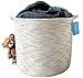 Cotton Rope Basket (Natural) - Blanket Basket, Storage for Baby Toys, Pillows, Towels, Laundry, Nursery Hamper/Organizer - Large 17 inch x 15 inch Round Woven Baskets with Handles, Living Room Decor