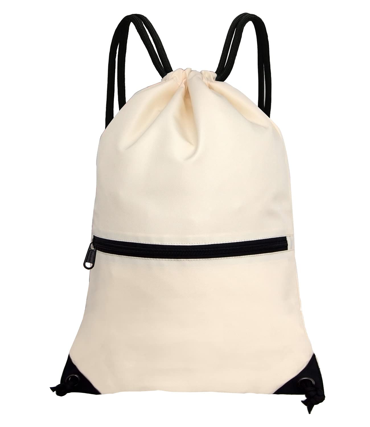 Photo 1 of HOLYLUCK Drawstring Backpack Bag Sport Gym Sackpack (beige)
