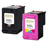 Kogain Remanufactured for HP 63 63XL Ink Cartridges(Newest Chip), High Yield Work with HP OfficeJet 3830 5255 5258 4650, Envy 4512 4520, DeskJet 1112 2130 3630, Printer Combo (1 Black,1 Tri-Color)
