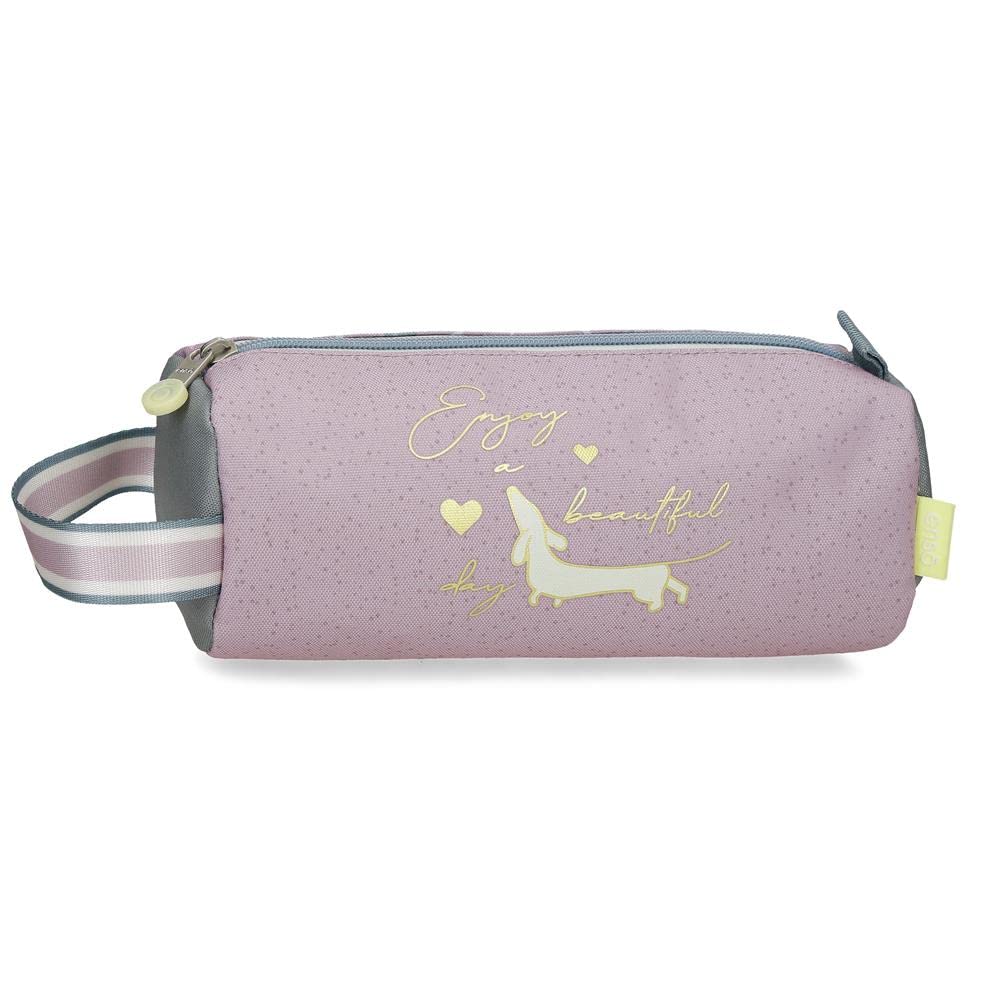 Enso Beautiful day Purple Round Pencil Case 23x9x9 cm Polyester