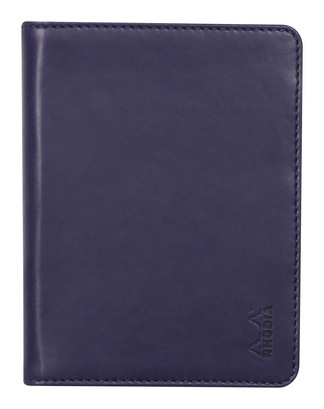 RHODIA 212005C - Rhodiarama Notepad and Document Holder Booklet N°12 Midnight Blue - for Notepads or B7 Format Notebooks (8.5x12 cm) - Premium Italian Faux Leather - Rhodiarama Collection