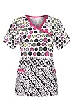 MedPro Women's Multicolored Mix Print Medical Scrub Top