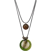 color cosplayer Leather Cord Necklace Vintage Style Wooden Leaf Boho Statement Long Necklace for Women Handmade Jewelry